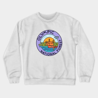 Olympic National Forest Washington Camping Canoe Crewneck Sweatshirt